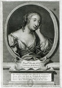 Medailonový portrét madame de La Fayette, francouzské spisovatelky